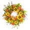 Melrose Floral Artificial Wreath - 22-Inch - Orange and Yellow - Unlit